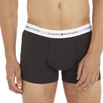 Tommy Hilfiger 3P Signature Essential Cotton Trunk Sort/Hvid bomuld Small Herre