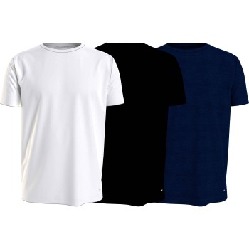 Se Tommy Hilfiger 3P Stretch Cotton T-shirt Sort/Blå bomuld X-Large Herre ved Timarco