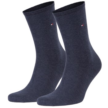 Tommy Hilfiger Legwear Tommy Hilfiger Strømper 2P Women Classic Casual Socks Blå Str 39/42 Dame