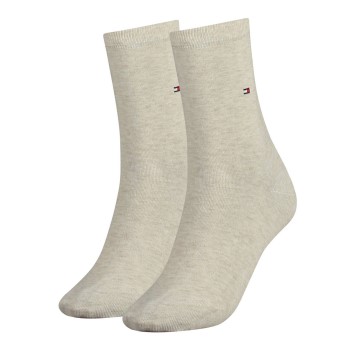 Tommy Hilfiger Legwear Tommy Hilfiger Strømper 2P Women Classic Casual Socks Beige Str 35/38 Dame