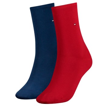 Tommy Hilfiger Legwear Tommy Hilfiger Strømper 2P Women Classic Casual Socks Blå/Rød Str 39/42 Dame