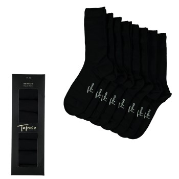 Topeco Strømper 8P Men Bamboo Basic Crew Socks Sort Str 41/45 Herre