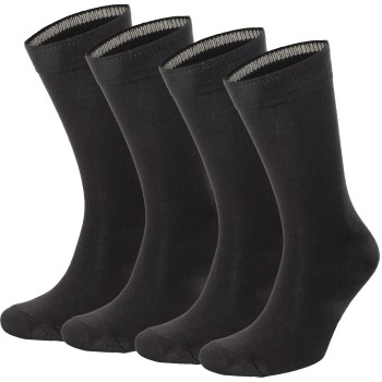 Topeco Strømper 4P Men Socks Plain Bamboo Sort Str 41/45 Herre