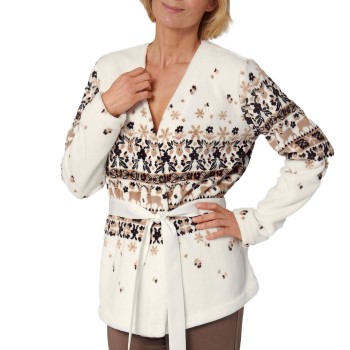 Se Triumph Lounge Me Cosy Bed Jacket Hvid Mønster polyester 36/38 Dame ved Timarco