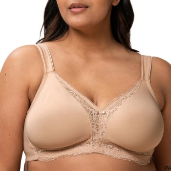 Triumph Bh Modern Lace Cotton Soft Bra Beige A 80 Dame