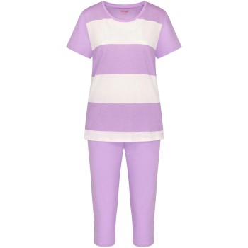 Triumph Pyjama Set X 01 Hvid/Violet bomuld 42 Dame