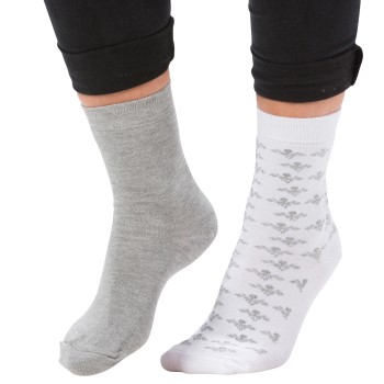 Trofé Trofe Bamboo Flower Socks Strømper 2P Hvid Str 35/38 Dame