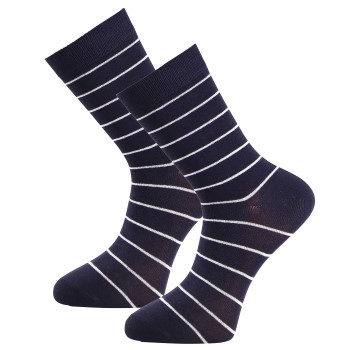 Trofé Trofe Bamboo Small Stripe Socks Strømper 2P Marineblå Str 35/38 Dame