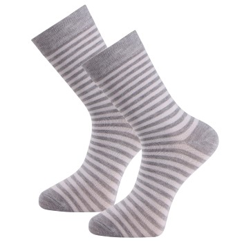 Trofé Trofe Bamboo Stripe Socks Strømper 2P Grå Str 39/42 Dame