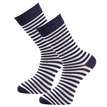 Trofé Trofe Bamboo Stripe Socks Strømper 2P Marineblå Str 35/38 Dame