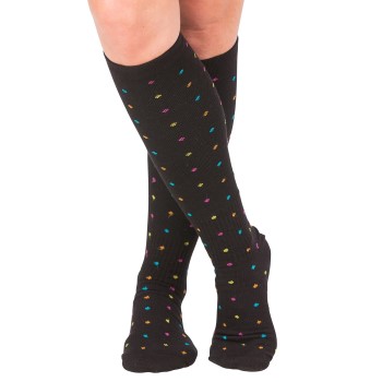 Trofé Trofe Printed Support Socks Strømper Sort Str 39/42 Dame