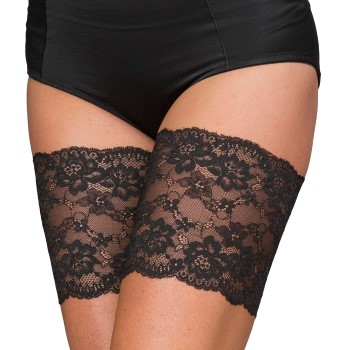 Trofé Trofe Thigh Lace Strømpebukser Sort polyamid Large Dame