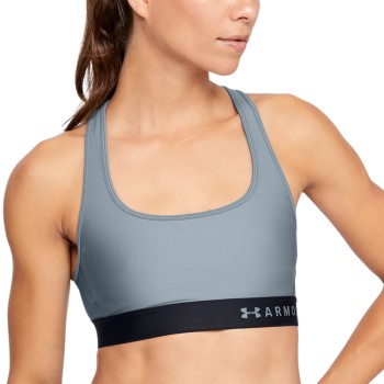 Under Armour Bh Mid Crossback Sport Bra Grå/Blå polyester Small Dame