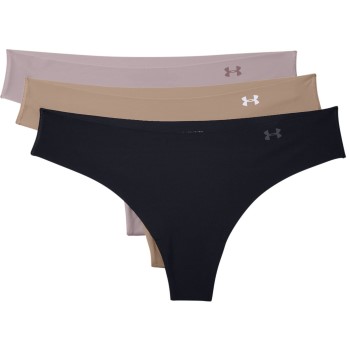 Under Armour Trusser 3P Pure Stretch Thong Sort m Beige Large Dame