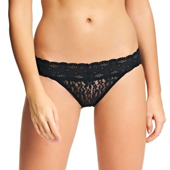 Wacoal Trusser Halo Lace Bikini Sort nylon Small Dame