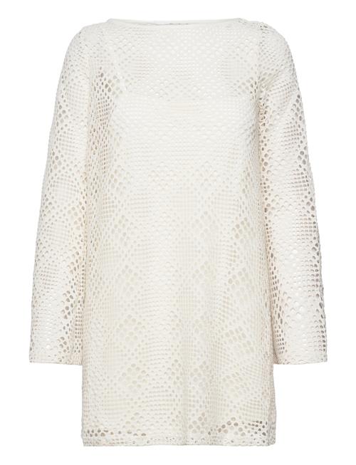 Mango Geometric-Pattern Openwork Dress Mango Cream