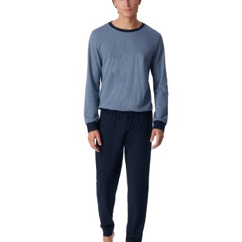 Se Schiesser Fine Interlock Pyjamas With Cuff Marine/Blå bomuld 50 Herre ved Timarco