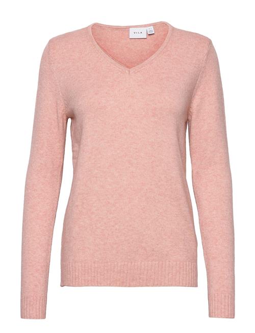 Se Vila Viril V-Neck L/S Knit Top - Noos Vila Pink ved Booztlet