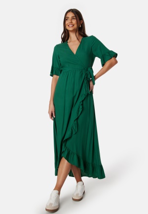 Se Happy Holly Emmie Viscose Maxi Dress Emerald green 32/34 ved Bubbleroom