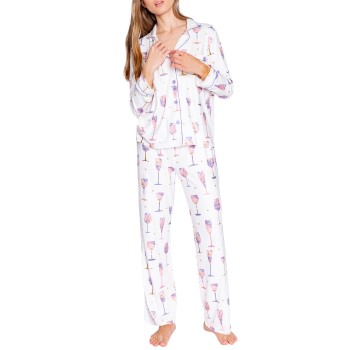 PJ Salvage Wine And Cocktail Glasses Pyjama Hvid polyester X-Large Dame