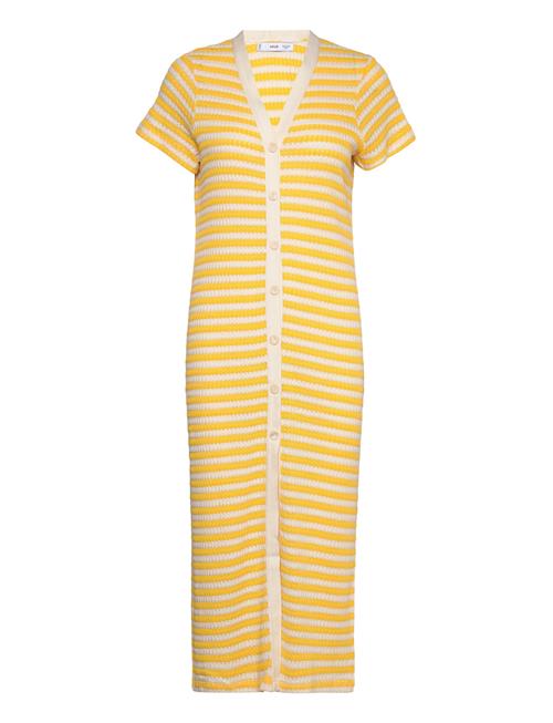 Mango Striped Jersey Dress Mango Yellow