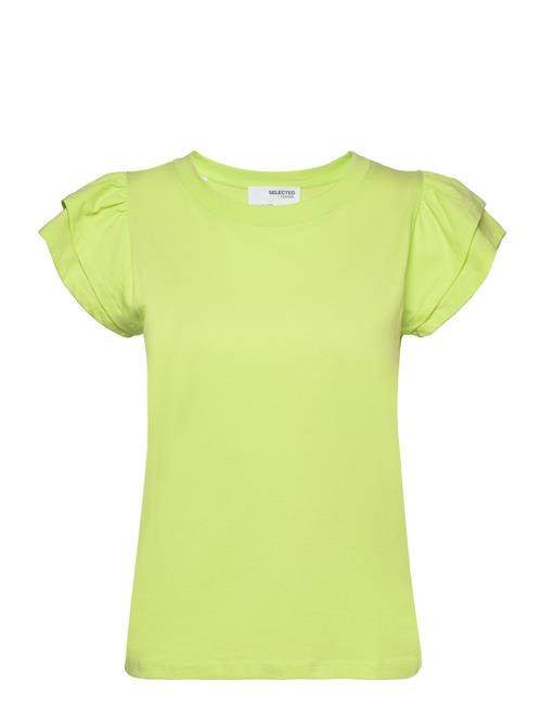 Selected Femme Slfcamila Ss Ruffle Tee Selected Femme Green