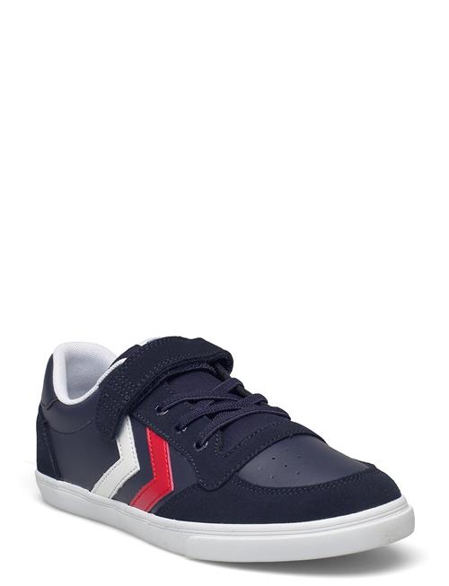 Se Hummel Slimmer Stadil Leather Low Jr Hummel Blue ved Booztlet