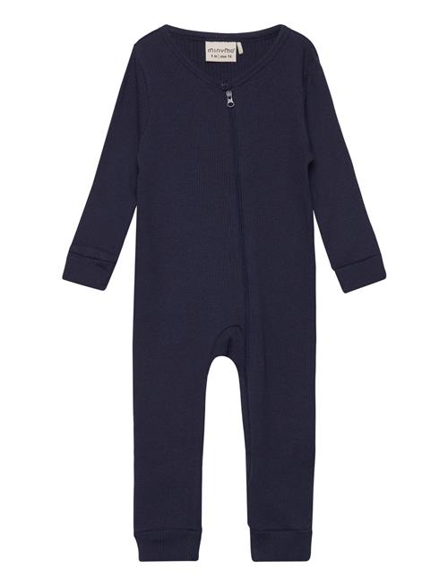 Jumpsuit Ls Rib Minymo Navy