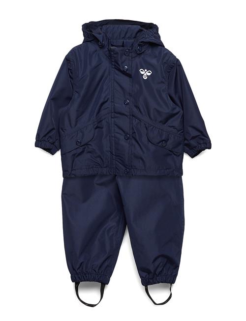 Se Hummel Hmlreva Rainsuit Mini Hummel Blue ved Booztlet