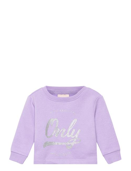 Se Kids Only Komwendy Life L/S O-Neck Logo Ub Swt Kids Only Purple ved Booztlet