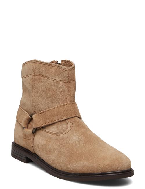 Se Mango Leather Ankle Boots Mango Beige ved Booztlet