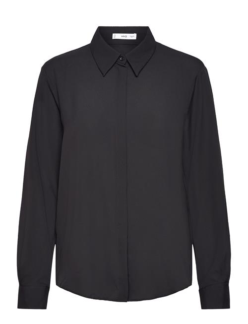 Mango Regular Flowy Shirt Mango Black