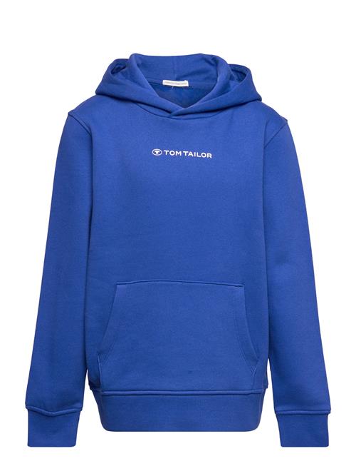 Se Tom Tailor Printed Hoodie Tom Tailor Blue ved Booztlet