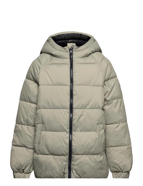 Mango Hood Quilted Coat Mango Green