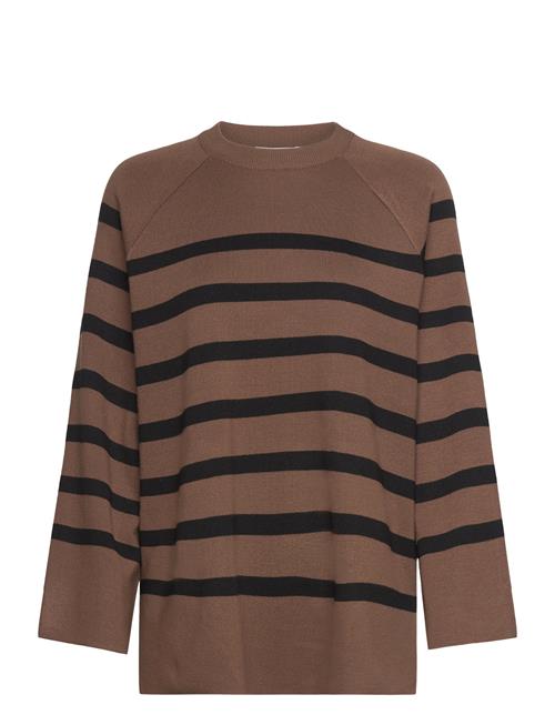 Se Object Objester Ls Knit Top Noos Object Brown ved Booztlet