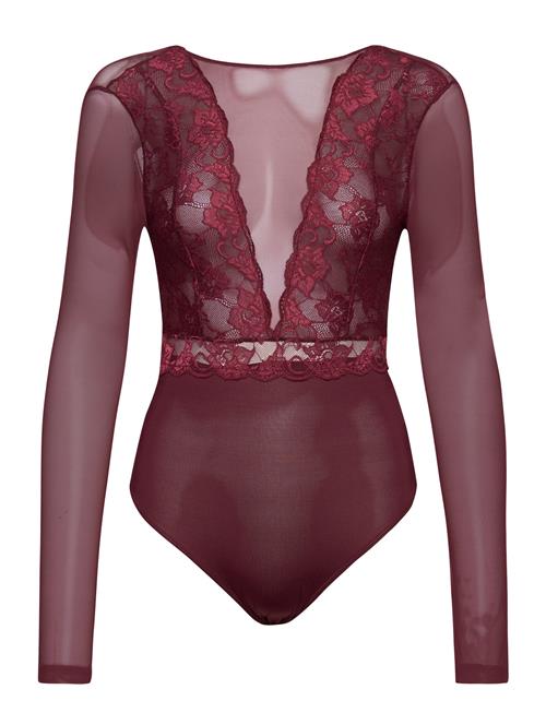 Pieces Pcsicca Ls Bodystocking Noos Pieces Burgundy