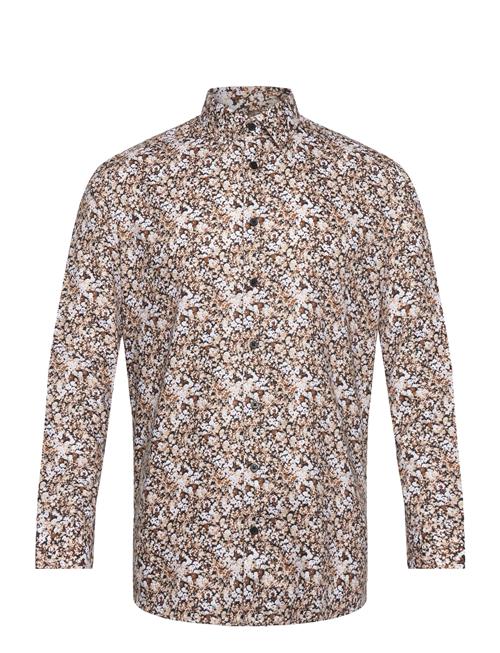 Slhslim-Ethan Shirt Ls Aop Noos Selected Brown
