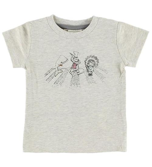 Se En Fant En Fant T-shirt - LysgrÃ¥meleret m. Print ved KidsWorld