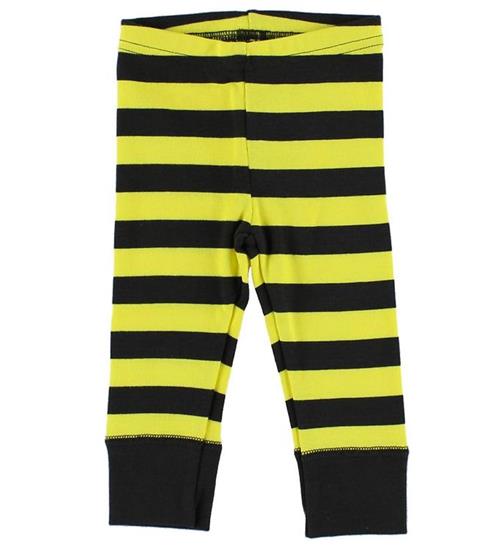 Se Katvig Katvig Leggings - Gul/Sortstribet ved KidsWorld