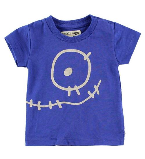 Se Small Rags Small Rags T-Shirt - BlÃ¥ m. Ansigt ved KidsWorld