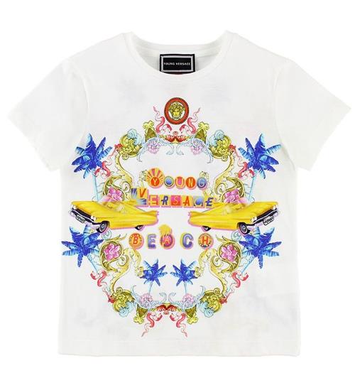 Versace Young Versace T-shirt - Hvid m. Biler/Farver