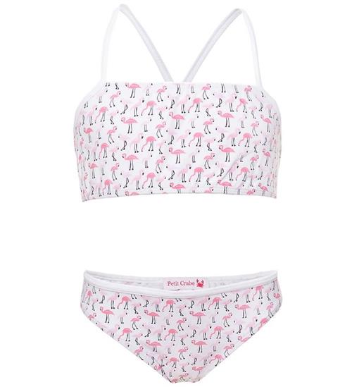 Petit Crabe Bikini - Louise - UV50+ - Hvid m. Flamingo