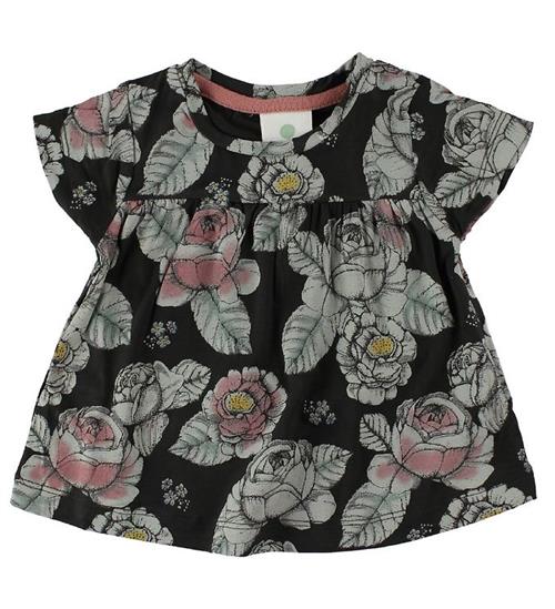 En Fant En Fant T-Shirt - Sort m. Blomster