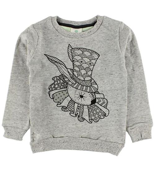 Se En Fant En Fant Sweatshirt - GrÃ¥meleret m. Kanin ved KidsWorld