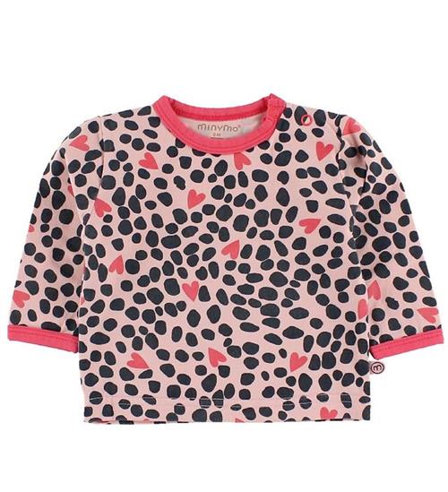 Se Minymo Minymo Bluse - LyserÃ¸d m. Leopard Prikker ved KidsWorld