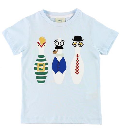 Fendi Fendi Kids T-shirt - LyseblÃ¥ m. Kegler