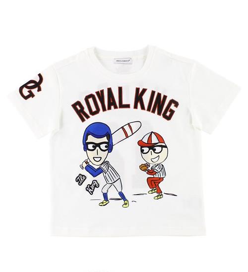 Se Dolce & Gabbana Dolce & Gabbana T-shirt - Hvid m. Stefano & Domenico ved KidsWorld