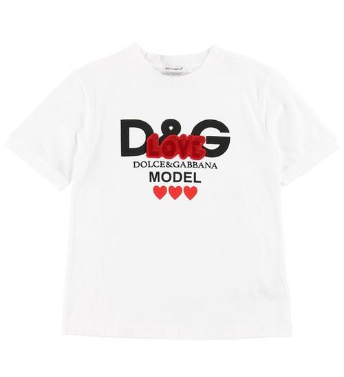 Dolce & Gabbana Dolce & Gabbana T-shirt - Hvid m. Print/Love