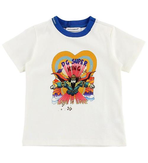 Dolce & Gabbana Dolce & Gabbana T-shirt - Superhero - Hvid m. Konge