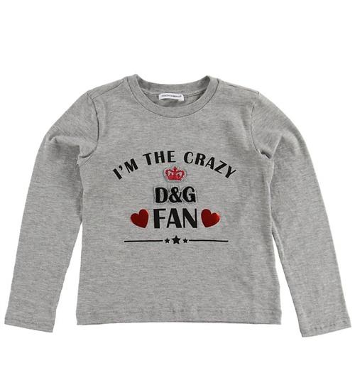 Se Dolce & Gabbana Bluse - Millennials - GrÃ¥meleret m. Fan Print ved KidsWorld